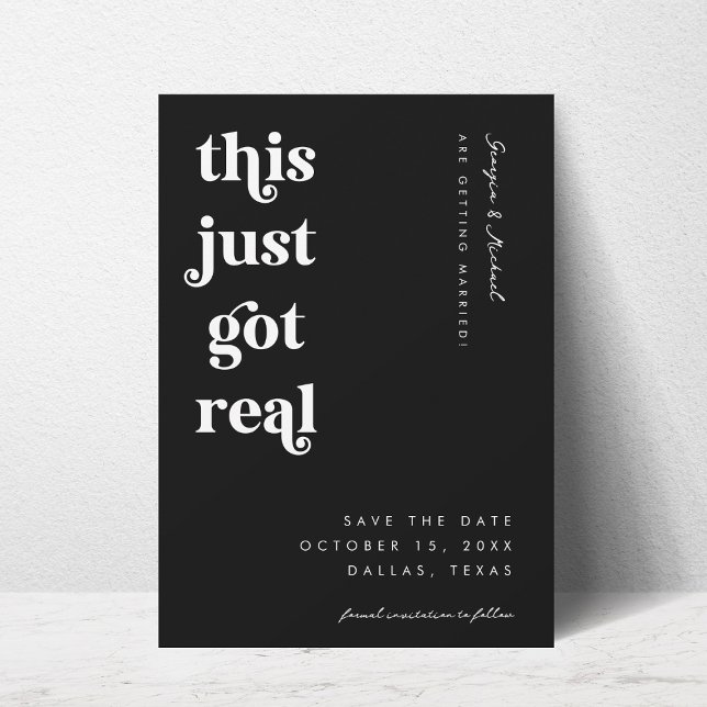 Save The Date Script Rétro Ce Juste Obtenu Vraiment Drôle Mariag (Créateur téléchargé)