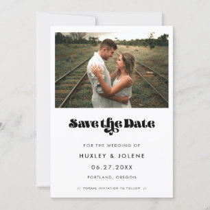 Save The Date Script rétro vintage Enregistrer la photo de date