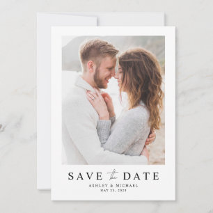 Save The Date Script simple élégant Mariage photo moderne