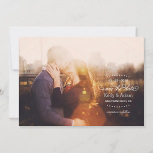 Save The Date Script Vintage moderne photo complète Enregistrer