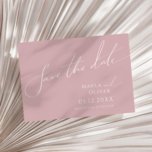 Save The Date Script Whimsical   Dusty Rose Horizontal