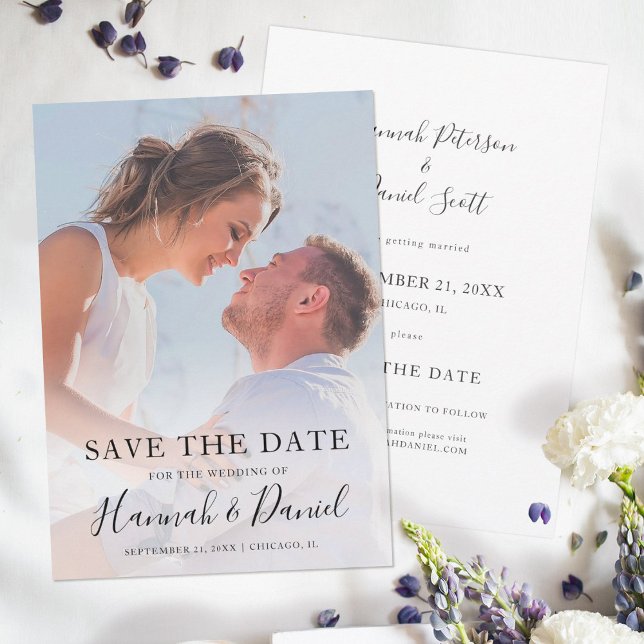Save The Date Script Whimsical Photo personnalisée Enregistrer l (Créateur téléchargé)