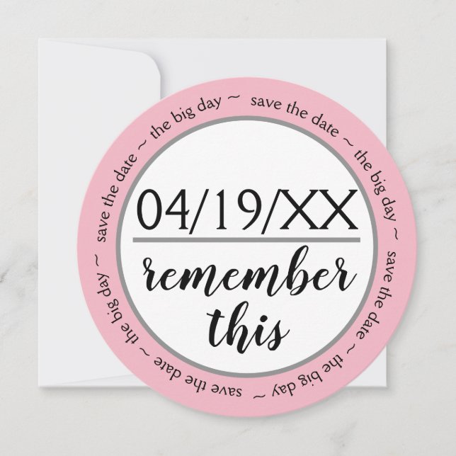 Save The Date Se souvenir de ce rose - Enregistrer la date (Devant)