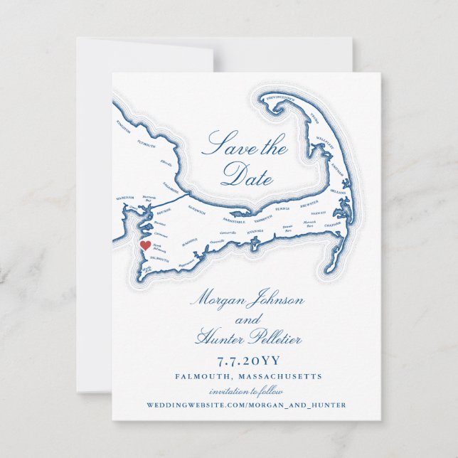 Save The Date Sea Crest Beach Hotel Falmouth Cape Cod Mariage (Devant)