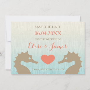 Save The Date Seahorse Love Mariage Nautique Enregistrer La Date
