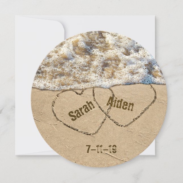 Save The Date Seashore Hearts-Enregistrer la date (Devant)