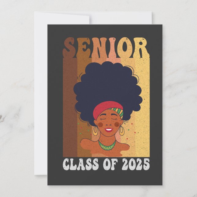 Save The Date Senior 2025 Classe Black Smart Afro Melanin Africa (Devant)