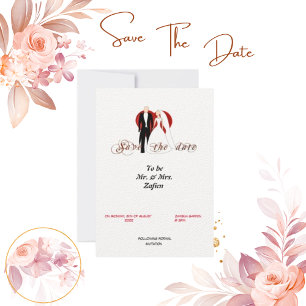 Save The Date Senti Livre blanc Coeur et texte Enregistrer la ca