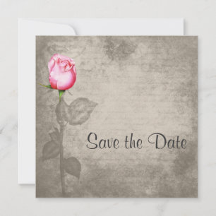 Save The Date Sepia Vintage Spot Couleur Rose rose Enregistrer l