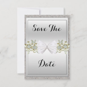 Save The Date Sequins et pierres précieuses florales Paillettes