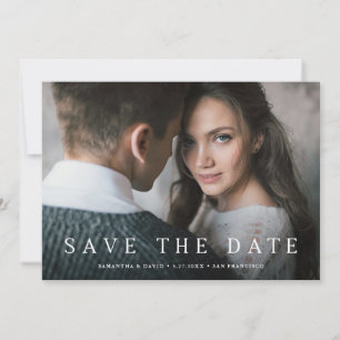 Save The Date Serif simple   Élégant texte classique et photo