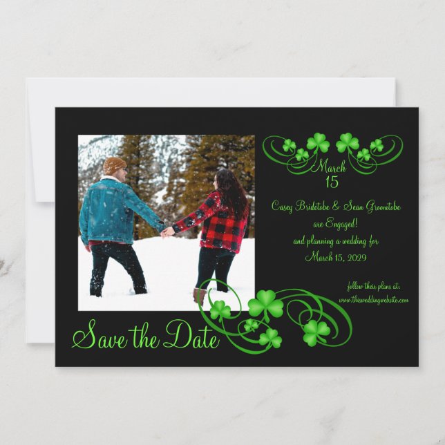 Save The Date Shamrock Enregistrer la date (Devant)