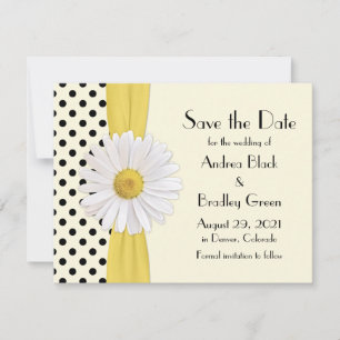 Save The Date Shasta Daisy Polka Dot Enregistrer la date Annonce