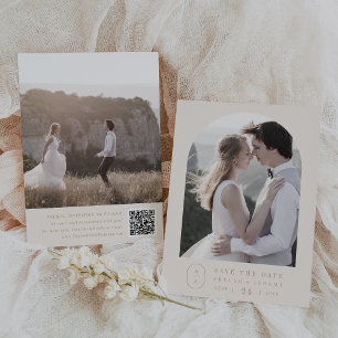 Save The Date SHYLAH Elegant Gold Cream Monogram Vintage Wedding