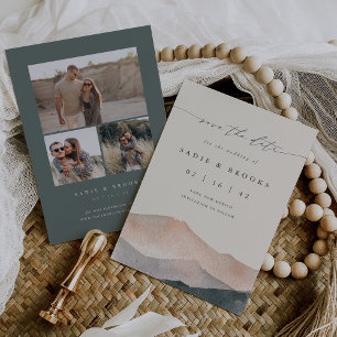 Save The Date Sierra Dusk   Mariage de montagne rustique du sud-