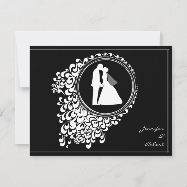 Save The Date Silhouette de couple romantique moderne Sauvez la  (Devant)
