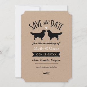 Save The Date Silhouettes de Golden Retriever Mariage Enregistre