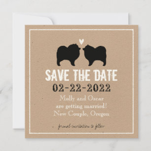 Save The Date Silhouettes de Keeshond Mariage Enregistrer la Dat