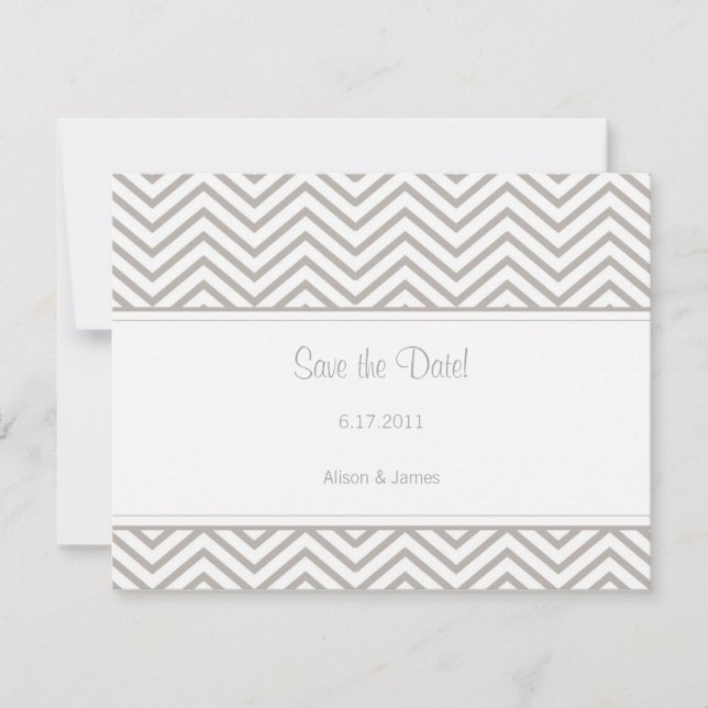 Save The Date Silver Cloud Chevron Enregistrer la date Annouemen (Devant)