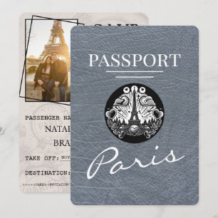 Save The Date Silver Paris Passport Enregistrer La Date