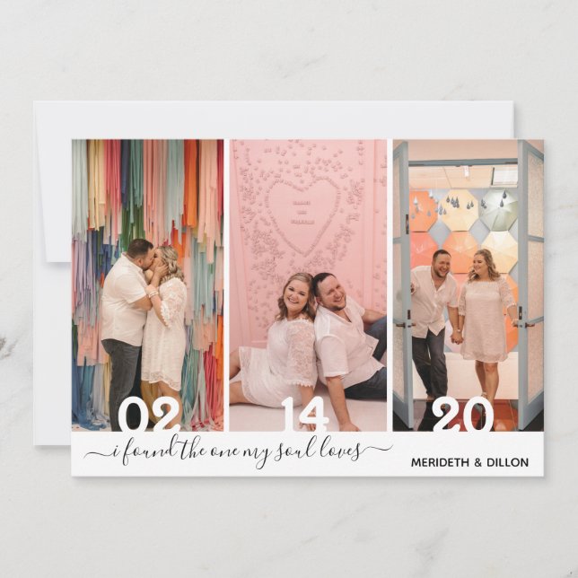 Save The Date Simple 4 Photo Élégant Script Enregistrer La Date (Devant)