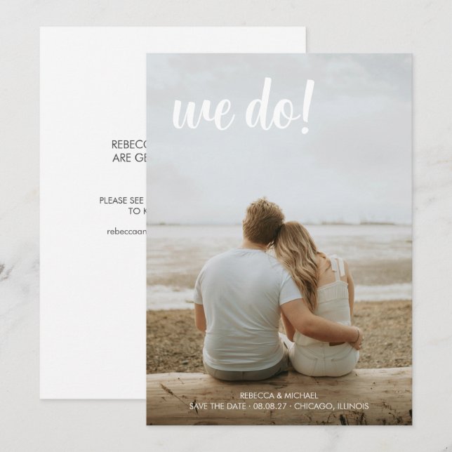 Save The Date Simple amusement photo plein cadre Nous faisons (Devant / Derrière)
