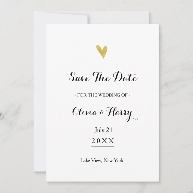 Save The Date Simple Annonce Élégante de Sauvegarder la Date | B (Devant)