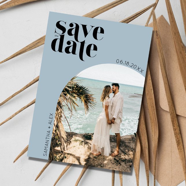 Save The Date Simple Arch Photo Beach Mariage Enregistrer la dat (Simple Arch Photo Beach Wedding Save the Date)