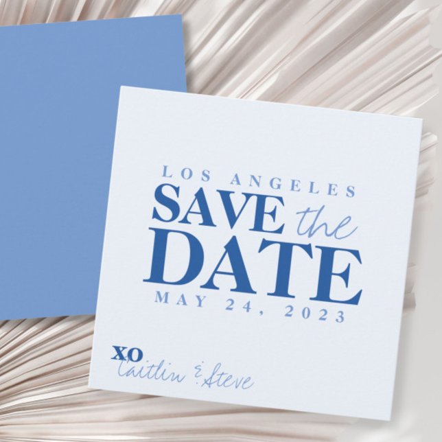 Save The Date Simple bleu quelque chose de bleu (Créateur téléchargé)