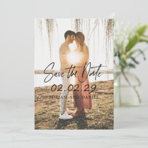 Save The Date Simple Bold Date Photo Mariage moderne