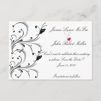 Save The Date Simple Bouton noir blanc Scroll Enregistrer la dat