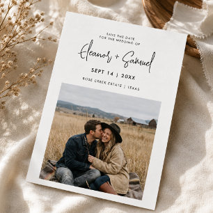 Save The Date Simple calligraphie moderne pour un mariage économ
