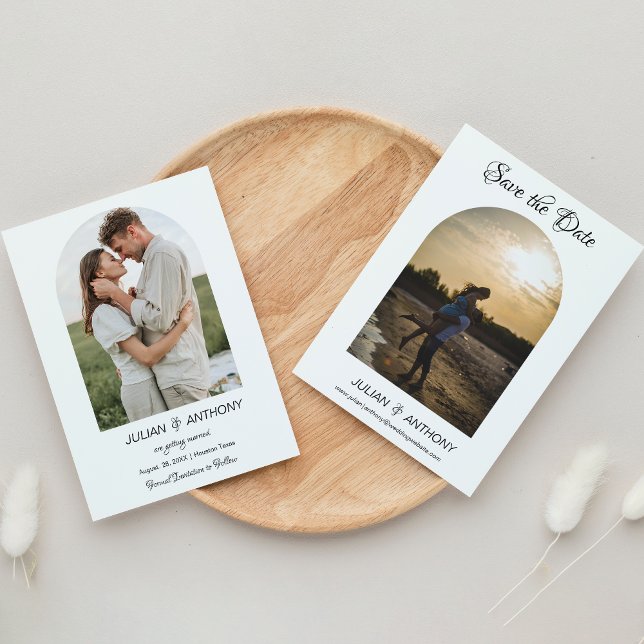 Save The Date Simple Chic 2 Photo Mariage  (Créateur téléchargé)