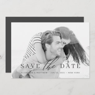 Save The Date Simple Chic Minimaliste Photo Mariage Enregistrer
