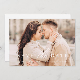 Save The Date Simple Chic Minimaliste Photo Mariage Enregistrer
