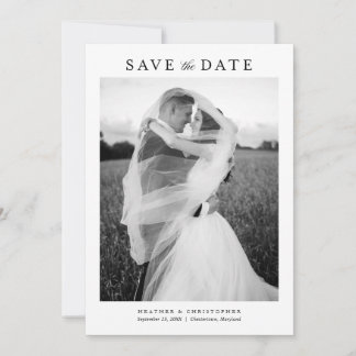 Save The Date Simple Classique Moderne Photo de Mariage Complet