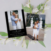 Simple classique noir moderne Mariage photo