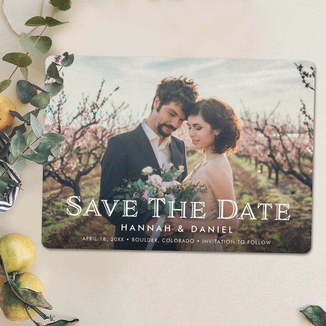 Save The Date Simple classique photo complète personnalisée Enre (Créateur téléchargé)