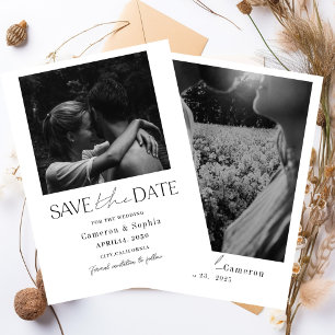 Save The Date Simple Collage Minimaliste Moderne Photo unique