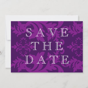 Save The Date Simple Damas Aubergine Faire Part de Date de Maria