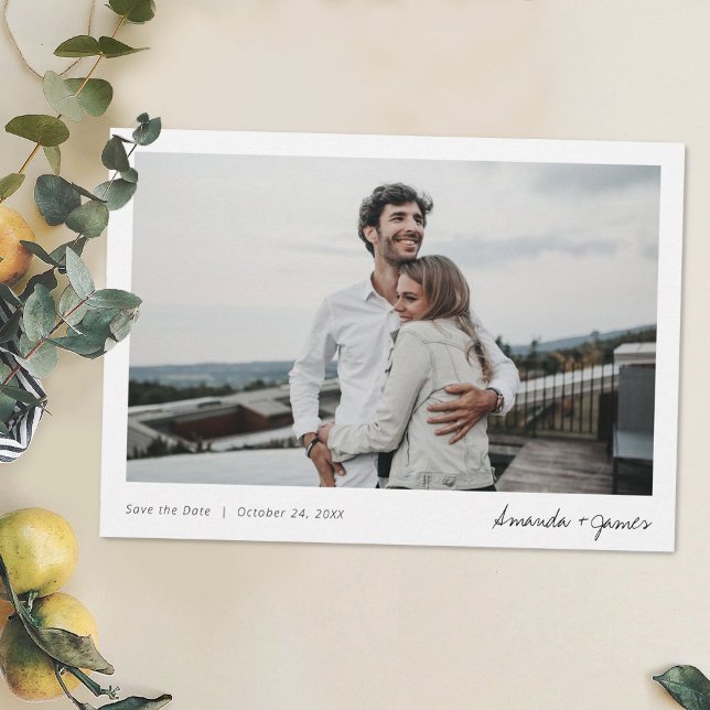 Save The Date Simple Design Design Moderne Mariage Photo Enregis (Créateur téléchargé)