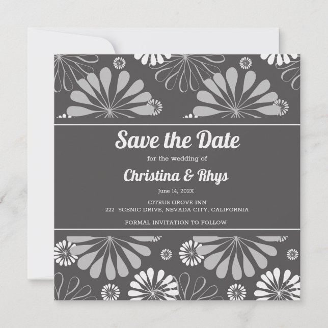 Save The Date Simple Design Floral Enregistrer La Date (Devant)