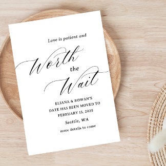 Save The Date Simple drôle changement de date de mariage  