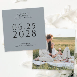 Save The Date Simple Elegant Carré Enregistrer la date avec phot