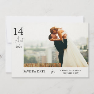 Save The Date Simple Elegant Chic Photo Wedding Enregistrer la d