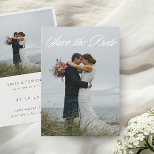 Save The Date Simple Elegant Deux Mariage Photo
