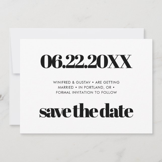 Save The Date Simple, élégant et chic Enregistrer la date (Devant)