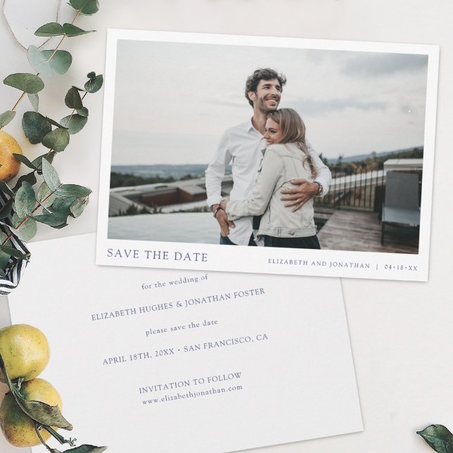 Save The Date Simple Élégant Mariage Photo Moderne Enregistrer L (Créateur téléchargé)