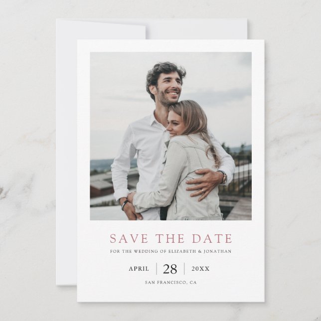 Save The Date Simple Elegant Modern Multi Photo Wedding  (Devant)