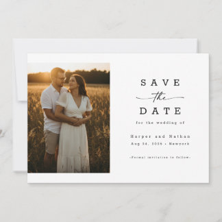Save The Date Simple Elegant Modern Photo Wedding QR Code